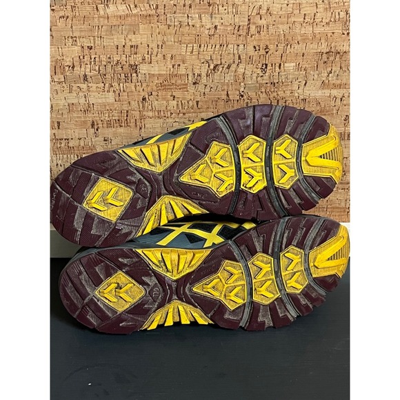 ASICS GEL FujiTrabuco 4 Neutral Men\'s Trail Running Shoes‎ Black Yellow Size 13